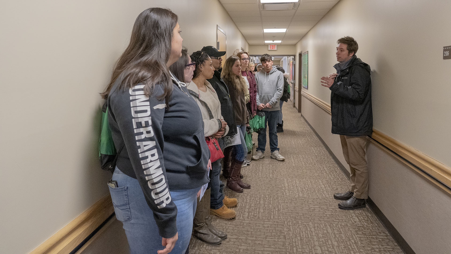 Students tour the residence halls