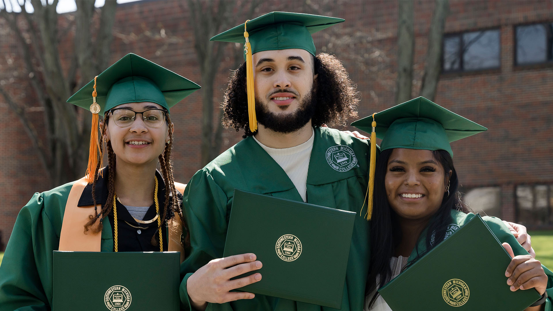 Lining up for graduation.