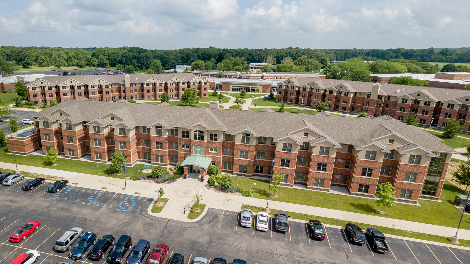 Aerial Photo of Residence Halls on the Dowagiac campus