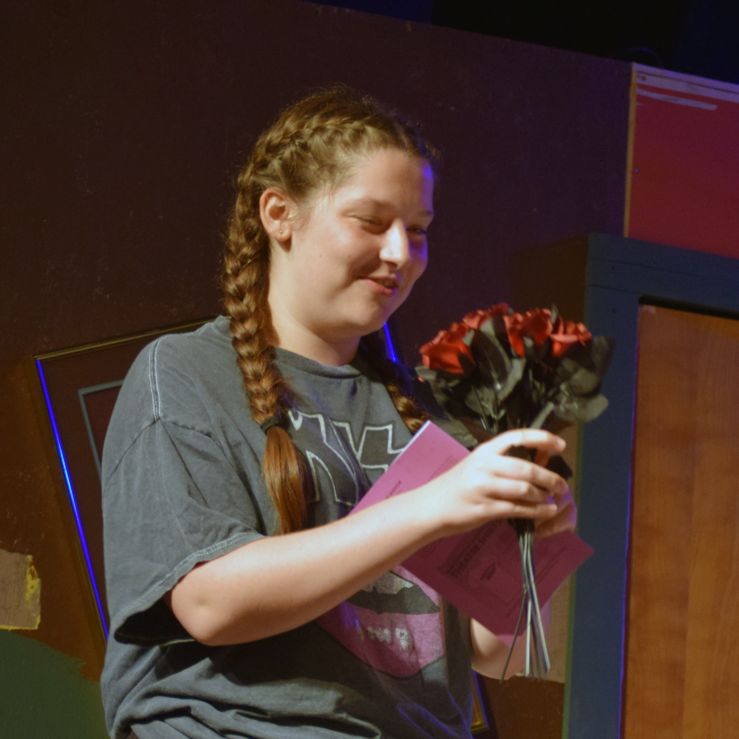 Girl with a bouquet Glen brought