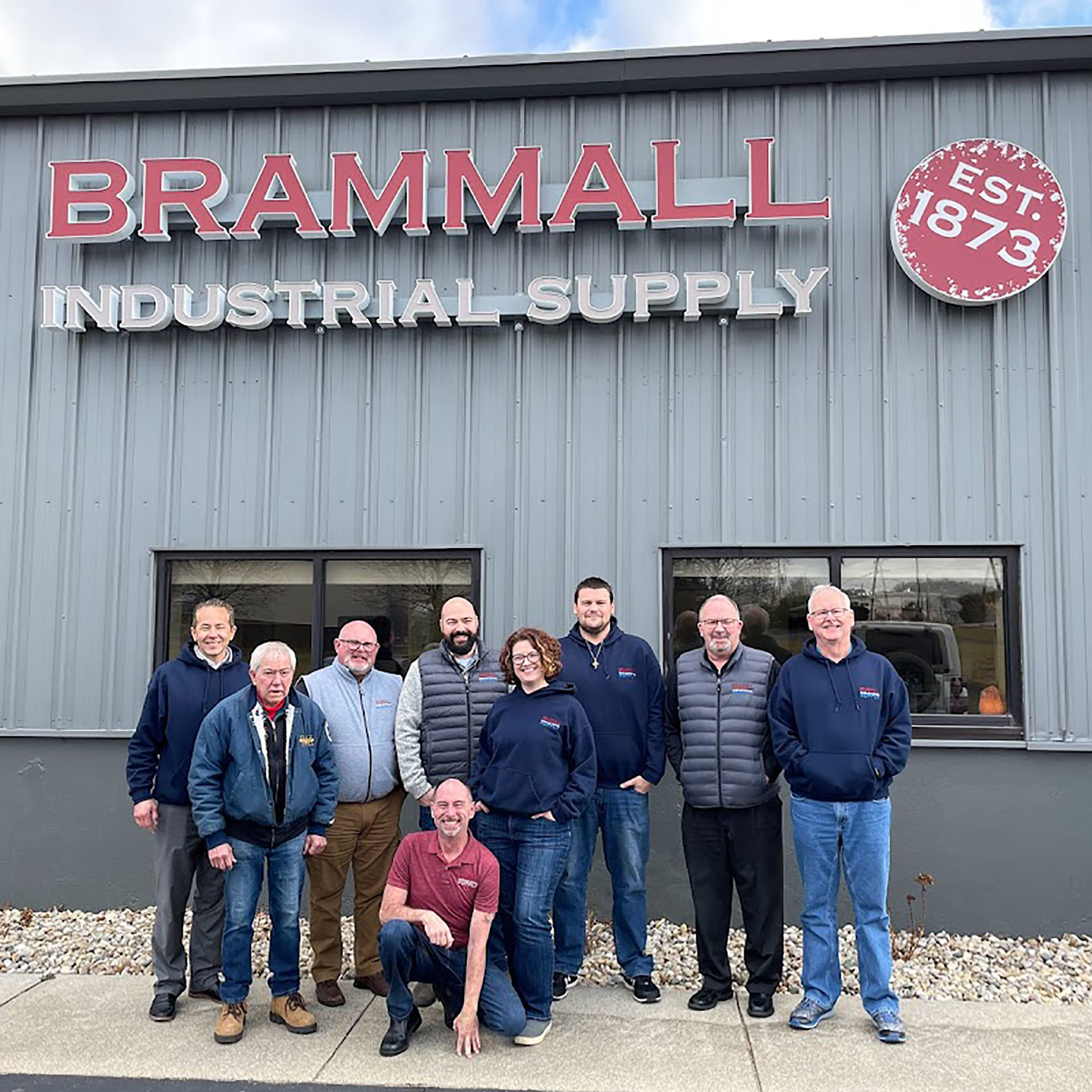 With co-workers at Brammall Supply