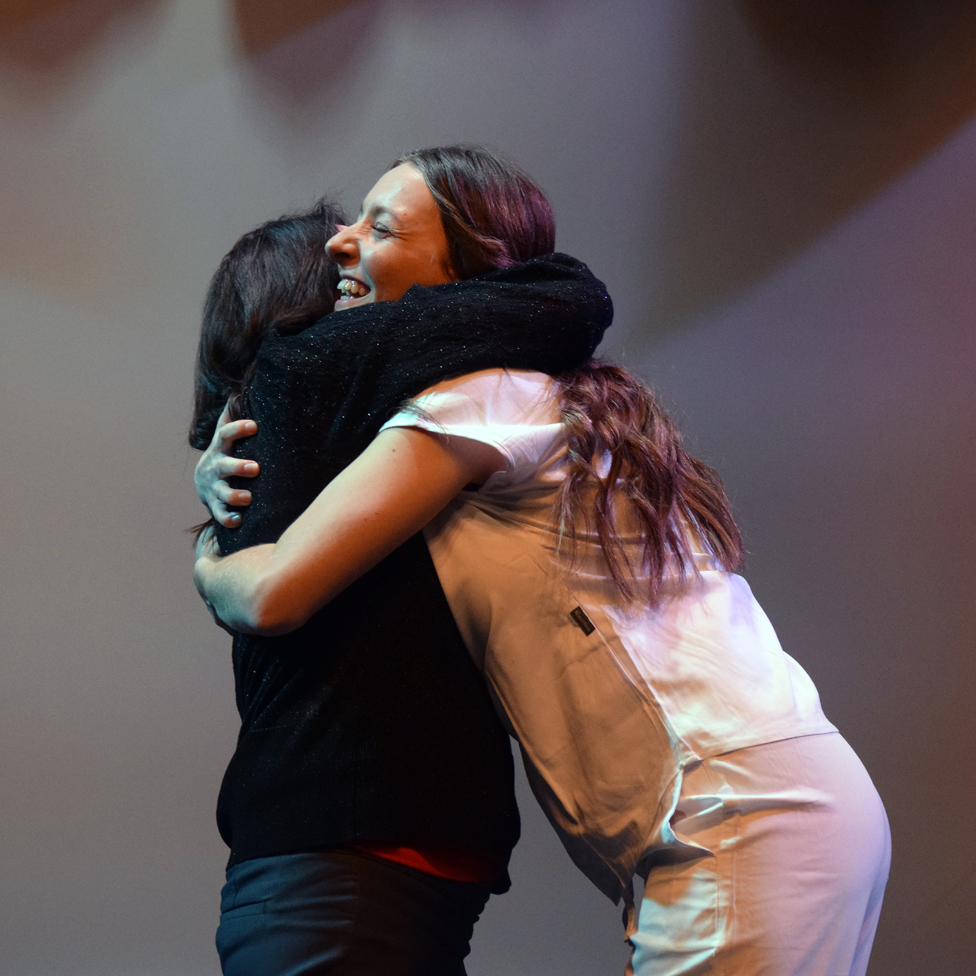 Dean Melissa Kennedy hugs Abby Ickes