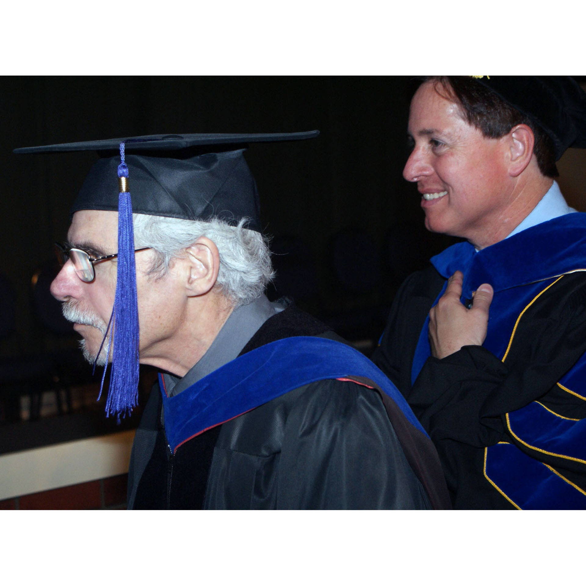 Dr. Steve Jess and Dr. Jeff Dennis at Commencement 2016