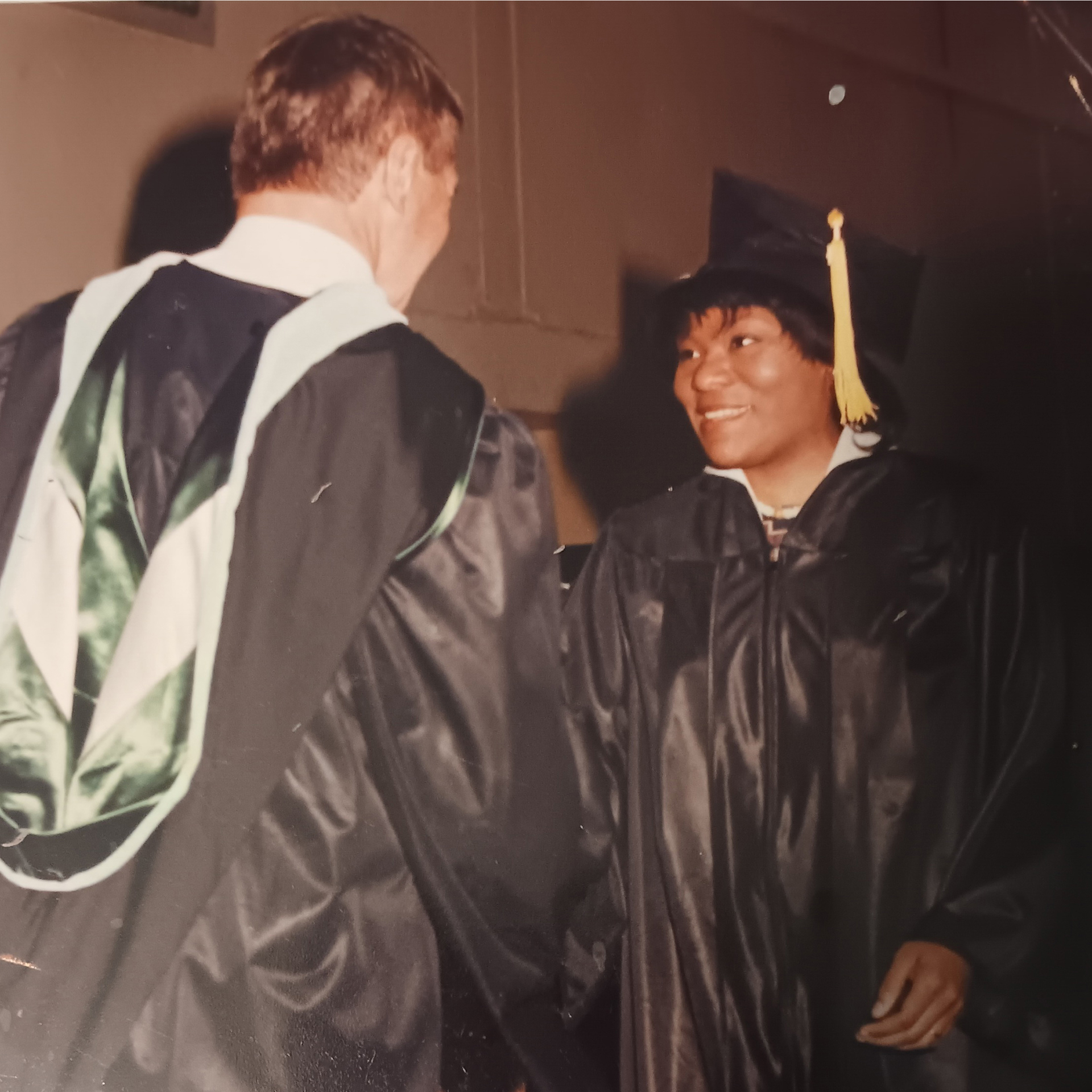 President Briegel with Tonya Cosey, April 28, 1994